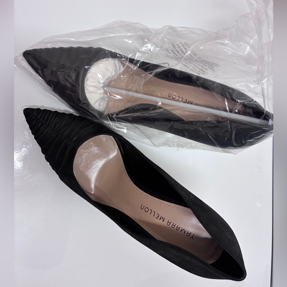 Tamara Mellon Charcoal Grey Black Sparkly Pointed Heels